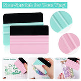 WRAPXPERT Vinyl Squeegee Tool,2Pack Squeegee for Vinyl Pink and Teal,Felt Squeegee Vinyl Scraper Tool for Crafting Vinyl Application WRAPXPERT