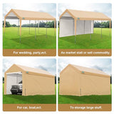 ADVANCE OUTDOOR 10x20 ft Heavy Duty Steel Carport with Adjustable Height from 9.5 to 11 ft, Car Canopy Garage Party Tent Storage Shed Boat Shelter ADVANCE OUTDOOR
