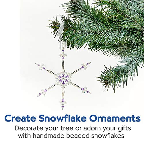 Creativity for Kids Beaded Snowflake Ornaments - Create 6 DIY Ornaments - Holiday Crafts for Kids, Christmas Activities for Girls and Boys Ages 8-12+ - WoodArtSupply