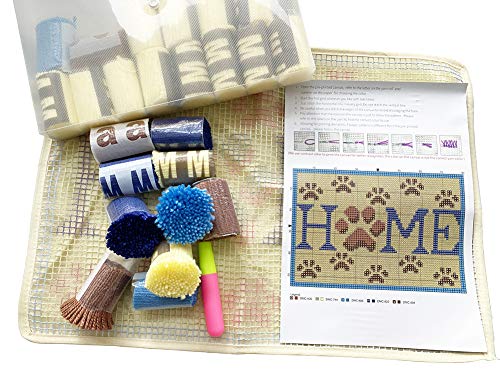 3D Latch Hook Kits Rug,with Printed Canvas,Christmas Decor Carpet Embroidery Tapestry Cross Stitch Kit DIY Handmade Rug Cushion - WoodArtSupply