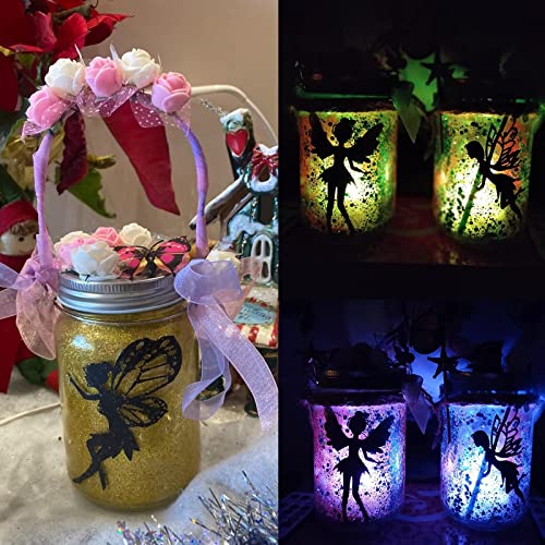 Alritz Fairy Lantern Craft Kit - Gift for Kids Girls - Remote Control Mason Jar Night Light - DIY Garden Halloween Decorations Art Project, Creative