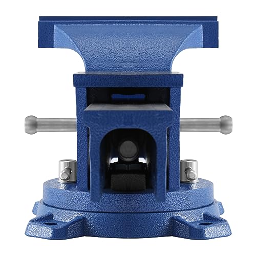 Iglobalbuy 6" Bench Vise with Anvil, Vice Tool 6 Inch Jaw Width Table Top Clamp 360° Swivel Base Heavy Duty Cast Iron Clamp Press Locking Home Bench - WoodArtSupply