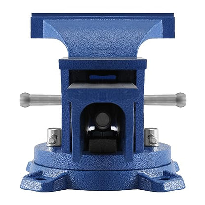 Iglobalbuy 6" Bench Vise with Anvil, Vice Tool 6 Inch Jaw Width Table Top Clamp 360° Swivel Base Heavy Duty Cast Iron Clamp Press Locking Home Bench - WoodArtSupply