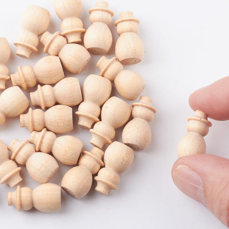 Pack of 48 Unfinished Wood Micro Mini Snowmen - Blank Wooden Christmas Miniature Peg Snowman Dolls for DIY Crafts (Size- 3/4" H) by Factory Direct Factory Direct Craft