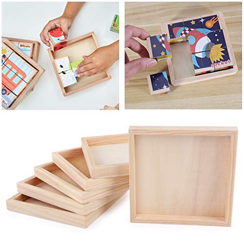  6 Pack Unfinished Small Wood Serving Tray for Crafts Projects  DIY Wooden Trays Bulk Blank Wood Canvas Panel Boards Unfinished Wood Signs  for Painting Arts Supply, (4.7 x 4.7 in)