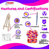 J MARK Pain Set for Kids – Acrylic Kids Painting Kit with Storage Bag, Washable Paints, Easel, Canvases, Brushes and More, Complete Kids Painting Set J MARK
