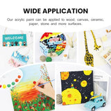 Acrylic Paint Set 30 Colors Craft Paints in Tubes with 10 Art Brushes Rich Pigment for Artists Beginners Kids Painting on Canvas Wood Fabric Crafts, INK LAB