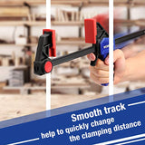 WORKPRO Mini Bar Clamps for Woodworking, 6"(2) and 4-1/2"(2), 4-Piece One-Handed Clamp/Spreader, Light-Duty Quick-Change F Clamp with 150lbs Load WORKPRO