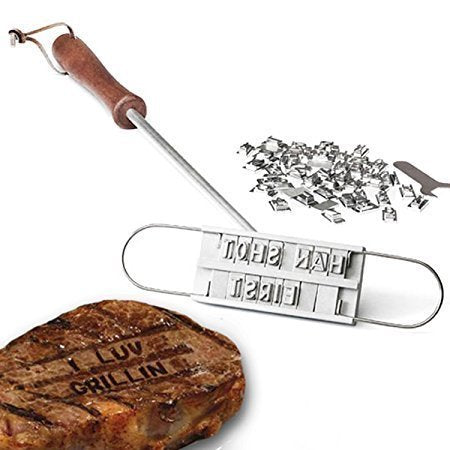 Harlov BBQ Meat Branding Iron with Customisable Letters & Convenient Storage Bag - WoodArtSupply