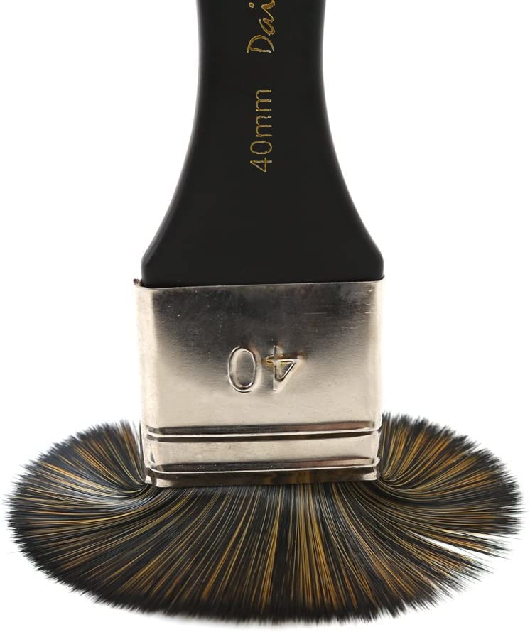 Dainayw Artist Flat Paint Brush-Large Wash Brushes Set for Gesso, Varnishes, Acrylic Painting, Watercolor, Wood, Wall, Furniture-Brush Cleaner 6 Pcs dainayw