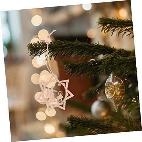 Unomor 16pcs Christmas Ornaments Predrilled Unfinished Wood Cutout Christmas Wood Ornament Unfinished Wood Cutouts Christmas Tree Decorations Wooden Unomor