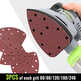 WORKPRO Detail Sander, 13,000 OPM Compact Electric Sander with Dust Collector, 1.6Amp Power Sander with 15PCS Sanderpapers for Tight Spaces WORKPRO