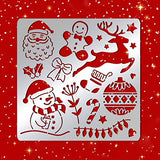 BENECREAT Christmas Theme Metal Stencil, Santa Claus/Snowman/Deer Stainless Steel Stencils Templates for Wood Burning, Pyrography and Engraving, BENECREAT