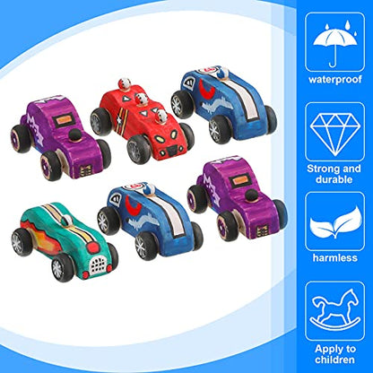 12 Pieces Wood DIY Car Toys, Unfinished Wooden Cars, Crafts for Students Home Activities, Easy Woodworking and Family Time Set - WoodArtSupply