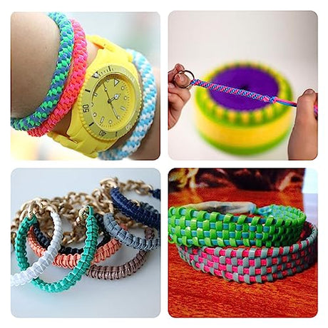 ACRSIKR String Gimp Plastic Lacing Cord for Bracelets Scoubidou Craft Kits with Snap Clip Hooks 20 Colors ACRSIKR