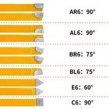 PNBO 20 pc 3/8"Carbide Tip Tipped Cutter Tool Bit Cutting Set For Metal Lathe Tooling. PNBO