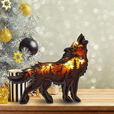 Linwnil Wolf 3D Forest Animal Wooden Wall Sculpture - Multi-Layer Art for Home Decor Linwnil