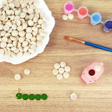 200 Pcs Half Wood Balls, Unfinished Round Split Wood Balls for Paint DIY Craft Kids Arts Toy Home Party Decoration (12mm) Tenalleys