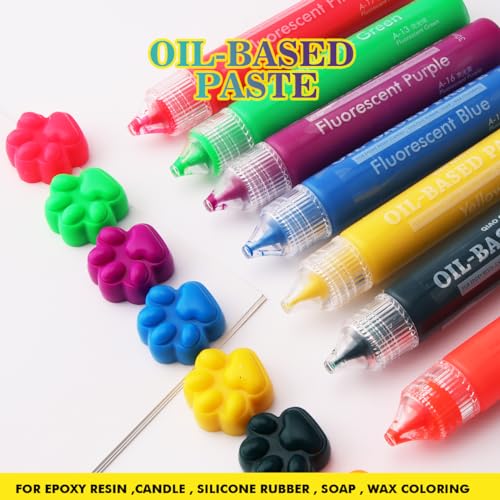 DIYcraft Epoxy Resin Color Pigment Oil-Based Paste Pigment, 20 Colors Highly Pigmented Paste use for Epoxy Resin, Candle, Silicone Rubber, Soap, Wax DIYcraft