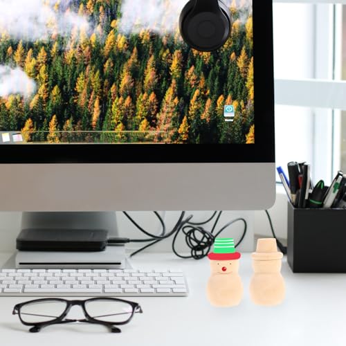 Amosfun 20 Pcs Snowman Wooden Unfinished Doll DIY Crafts Wooden Peg Doll Home Decoration Ornament Amosfun