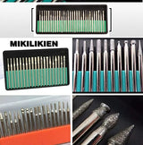 Diamond Burr Bits,MIKILIKIEN Drill Kit for Rotary Tool Metal Woodworking Router Grinding Engraving Carving- 1/8"(3mm) Shank Pack of 120Pcs/ 4Sets MIKILIKIEN