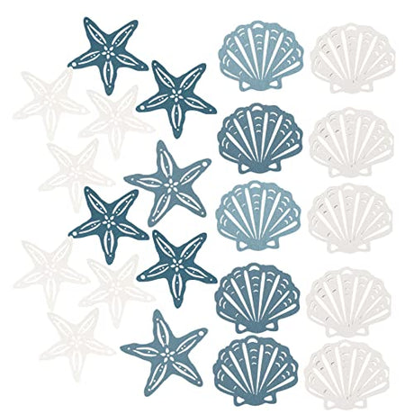 HONMEET 48Pcs Wooden Decorations Nursery Room Decoration Summer Party Favor Mini Beach Hanging Ornament Unfinished Wood Nautical Mediterranean Decor HONMEET