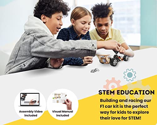 Pica Toys Wireless Remote Control Car Kit F1, Science Project Kit for Kids/Students/Education, STEM Project Model Car Kits to Build, Ideal Choice for Pica Toys