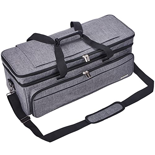 NICOGENA Double Layer Carrying Case with Mat Pocket for Cricut Explore Air 2, Cricut Maker, Cricut Maker 3, Cricut Explore 3, Multi Large Front - WoodArtSupply