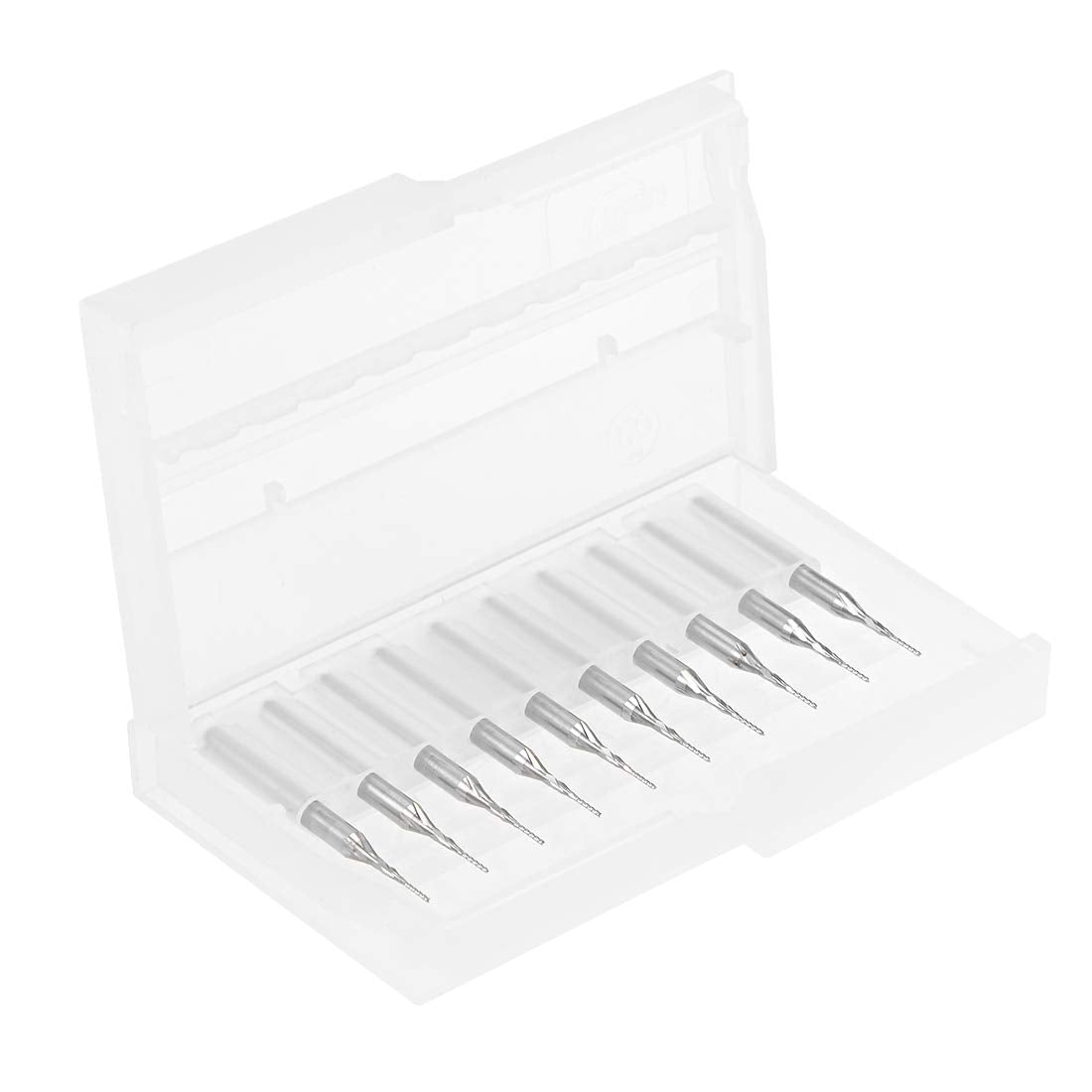 uxcell 10Pcs 0.6mm Carbide End Mill Engraving Milling Cutter CNC Router Bits for PCB Machine, 1/8" Shank uxcell