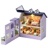 TuKIIE DIY Miniature Dollhouse Kit with Furniture, 1:32 Scale Creative Room Opened & Closed Mini Wooden Doll House for Kids Teens Adults(Happy House) TuKIIE