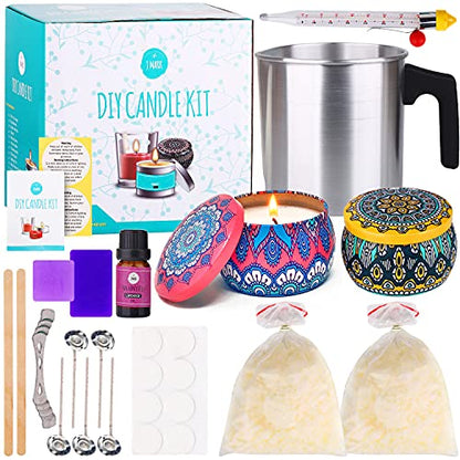 J MARK DIY Candle Making Kit for Adults – All Inclusive with Tins, Wax, Dye, Fragrance Oils and More - WoodArtSupply