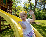 Swing-N-Slide WS 8355 Castlebrook Swing Set with Two Slides, Swings & Climbing Wall, Wood Swing-N-Slide