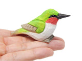 Selsela Hummingbird - Wooden Figurine Ruby-Throated Gift Decoration Handmade Bird Art Carved Small Animal Garden Statue Selsela
