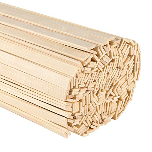 ZOENHOU 500 PCS 15.5 Inch Natural Bamboo Sticks for Crafts, Wooden Craft Sticks, Bamboo Sticks for Parol Making Molding Building Supplies ZOENHOU