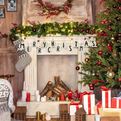 Hidreas 40 Pcs Unfinished Wood Ornaments DIY Round Wooden Ornaments Christmas Crafts Kit, Round Wood Christmas Ornaments for Crafts and Christmas Hidreas