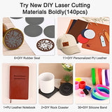 Csyidio 300 PCS Laser Engraving Material, 40 Kinds of Laser Engraver Accessories with Instructions, Laser Engraving Supplies Including Acrylic, Csyidio