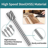 20PCS HSS Rotary Burr Set, Carving Bits and Engraving Router Bit Set for Rotary Tool Accessories with 1/8"(3mm) Shank for Woodworking, Engraving, YURINWOO