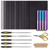 Resin Sanding and Polishing Kit,23 Pieces YASPIT Resin Casting Tools Set, Include Sand Papers,Resin File,Polishing Blocks,Scissors,Wooden Brush for YASPIT