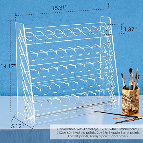 Paint Organizer for 51 Bottles Acrylic Paint, Craft Paint Storage Stand  Pigment Organizer Holder Ink Bottle Stands, 2 oz Paint Rack Display Storage