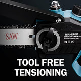 Cordless Mini Chainsaw Compatible With Makita 18v Battery,Huoeren Brushless Handheld 6 Inch Small Chain Saw With Oiler, 2 Chains And Chain File For Huoeren