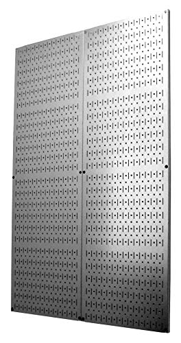 Wall Control 4 Foot Pegboard Sheets with Formed Edges Pegboard – Two Pack of 16in x 48in Metal Pegboard Panels Wall Control
