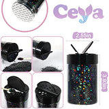 Ceya Holographic Chunky Glitter, 4.2oz/ 120g Black Craft Glitter Powder Mixed Chunky Fine Flakes Iridescent Nail Sequins for Nail Art, Hair, Epoxy ceya
