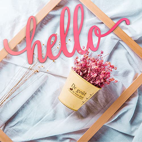Joyavo Welcome Hello Unfinished Wooden Letters Sign Wood Cutout Signs for Wreath Blank Decorative Word Signs for Crafts/Painting/Wall Decor/Letter