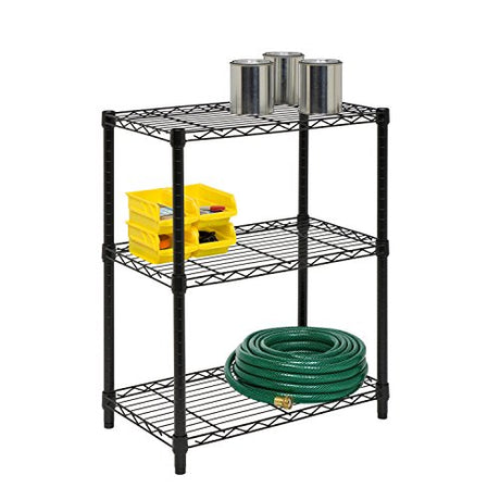 Honey-Can-Do 3-Tier Heavy Duty Adjustable Shelving Unit, Black Honey-Can-Do