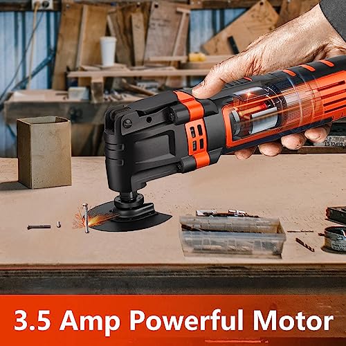 Dobetter Oscillating Tool, 3.5Amp Oscillating Saw, Oscillating Multitool with 6 Variable Speed 4.5° Oscillation Angle, Carry Bag and Accessories Dobetter