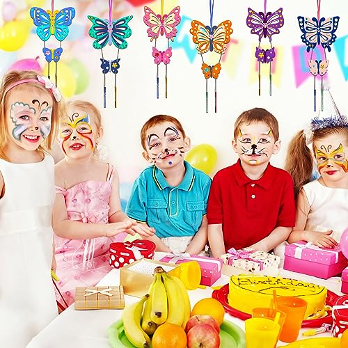 Fennoral DIY Butterfly Wind Chime Kit - 12 Pack Kids Arts and Crafts Set Fennoral
