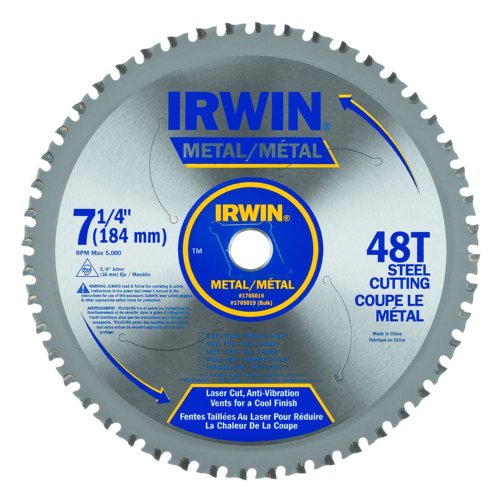 IRWIN Tools Metal-Cutting Circular Saw Blade, 7 1/4-inch, 48T (4935555)