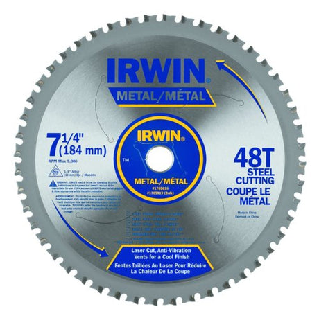 IRWIN Tools Metal-Cutting Circular Saw Blade, 7 1/4-inch, 48T (4935555) IRWIN