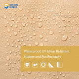 GUARD SHIELD Tarps Heavy Duty Plus+ Waterproof 12x20 Feet Beige/Khaki Multi-Purpose Thick Poly Tarp Cover 12mil GUARD SHIELD