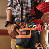 YOOFAN Tool Pouch - Tool Belt for Electrician Carpenter Construction Technician Gardening, Work Accessories for Men and Women, Orange YOOFAN